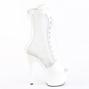 Platform Rhinestone Lace Up Ankle Boots